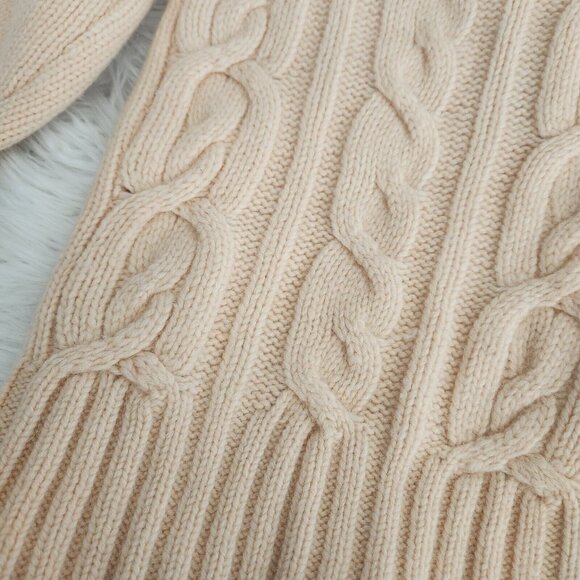 Vtg Y2K GAP Sweater Womens S Cable Knit Wool Angora Cashmere Blend Cropped Peach - Picture 10 of 14